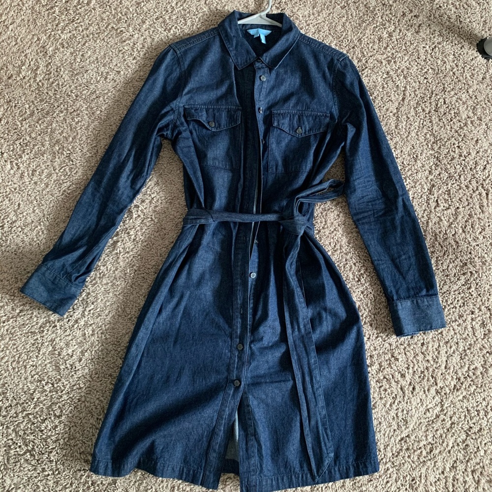 Draper James Chambray belted dress sz 4